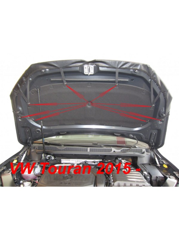 Volkswagen Touran 5T (rv. 2015+) – kožený kryt kapoty vzhled carbon